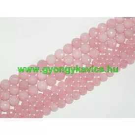   Fazettált Rózsaszín Pink Jade Ásványgyöngy Gyöngyfüzér 6mm