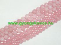   Fazettált Rózsaszín Pink Jade (kőzetmaradványos, foltos) Ásványgyöngy Gyöngyfüzér 8mm