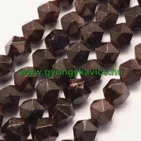 Fazettált Polygon Gránát Gránátkő Ásványgyöngy 6mm