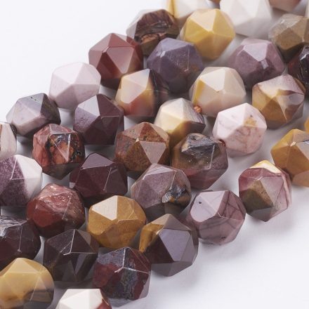 Fazettált Polygon Mookait Jáspis Ásványgyöngy 10mm