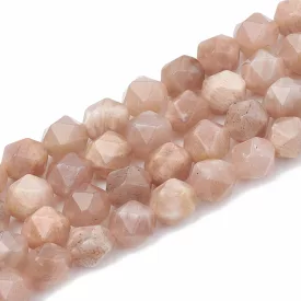 Fazettált Polygon Napkő Ásványgyöngy 10mm