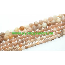 Fazettált Polygon Napkő Ásványgyöngy 8mm