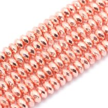   Fazettált Rózsaarany Hematit Korong Ásványgyöngy Gyöngyfüzér 8x3mm