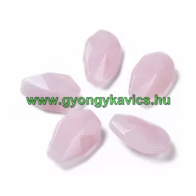 Fazettált Rózsakvarc Ásvány Medál 36-38x24-24x14-16mm