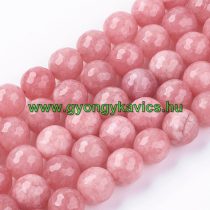   Fazettált Rózsaszín Jade Ásványgyöngy Gyöngyfüzér 10mm