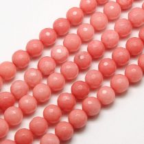   Fazettált Rózsaszín Jade Ásványgyöngy Gyöngyfüzér 6mm