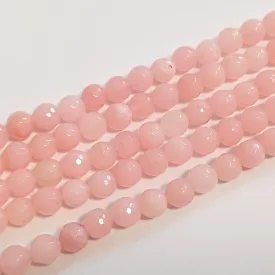   Fazettált Rusztikus Rózsaszín Jade (3) Ásványgyöngy Gyöngyfüzér 8mm