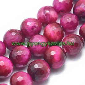 Fazettált Rózsaszín Tigrisszem Ásványgyöngy 8mm