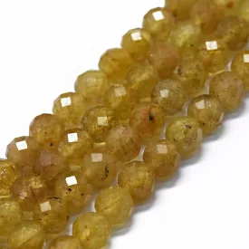Fazettált Sárga Apatit Ásványgyöngy 4mm
