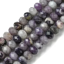 Fazettált Sugilit Korong Ásványgyöngy 7,5-8x5,5-6mm