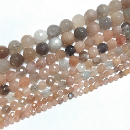 Fazettált Színes Holdkő Ásványgyöngy 10mm
