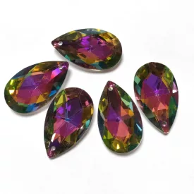   Fazettált Színes Üveg Prizma (2) Medál Csüngő Dísz Napfogó 38x23x14mm