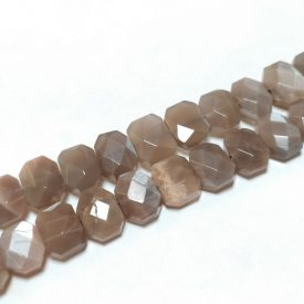   Fazettált Szürke Napkő Téglalap Ásványgyöngy 13-16x9-12x5-7mm