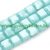Fazettált Türkiz Kocka Üveggyöngy 13x13x7,5mm