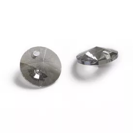   Fazettált Graffitszürke (39) Üveg Prizma Medál Csüngő Dísz Napfogó 8x4mm