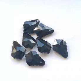   Fazettált Fekete (22) Üveg Prizma Medál Csepp Csüngő Dísz 16x11x5mm