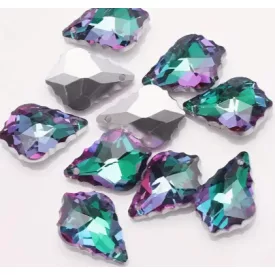   Fazettált Zöld Lila (5) Üveg Prizma Medál Csepp Csüngő Dísz 16x11x5mm