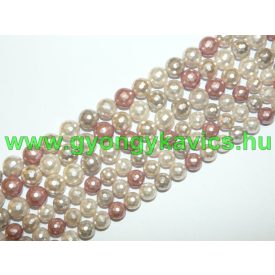 Fazettált Vaj Rózsaszín Színes Kagyló Gyöngy 10mm