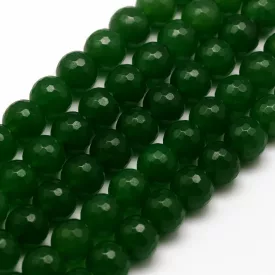 Fazettált Zöld Jade Ásványgyöngy 10mm