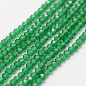 Fazettált Zöld Jade Ásványgyöngy Gyöngyfüzér 2mm
