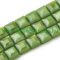   Fazettált Zöld Kocka Üveggyöngy Gyöngyfüzér 13x13x7,5mm