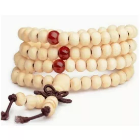   Fehér Fagyöngy (24) Nyaklánc Mala 8mm 108 Szem Gyöngy ~74cm