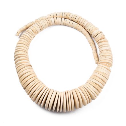 Fehér Kókusz Fagyöngy Korong Gyöngyfüzér Nyaklánc Alap 6-26x2-7mm (~47,5cm)