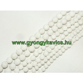 Fehér Lávakő Ásványgyöngy 8mm