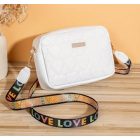 Fehér Steppelt Szíves (26) Műbőr Válltáska Kistáska 13x19cm