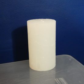 Fehér Rusztikus Henger Gyertya 10x6cm