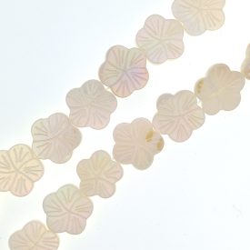 Fehér Szivárványos Kagyló Virág Gyöngy 18-20x2-4mm