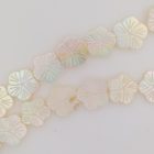 Fehér Szivárványos Kagyló Virág Gyöngy 18-20x2-4mm