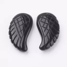   Fekete Achát Angyalszárny Ásvány Medál Marokkő 34-35x16-18x6-8mm