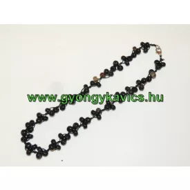 Fekete Achát Ásvány Nyaklánc 47,5cm