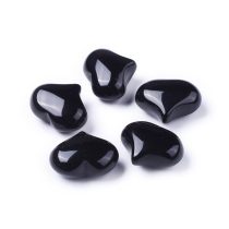 Fekete Achát Szív Ásvány Marokkő 20x25x11-13mm