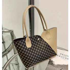 Fekete Bézs (10) Műbőr Kézitáska Kistáska 19x15cm