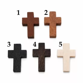 Fekete Színű (3) Fa Kereszt Medál 21x14mm