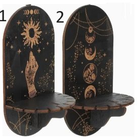 Fekete Fa Nap (1) Polc Bemutató Álvány 21x11,5cm