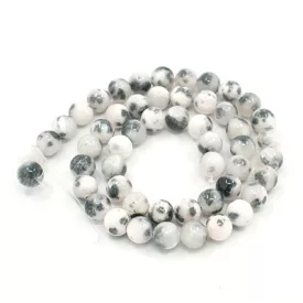 Fekete Fehér Jade Ásványgyöngy 10mm