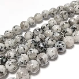   Szürke Szezám Kivi Jáspis Ásványgyöngy Gyöngyfüzér 8mm