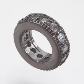   Fekete Színű Fehér Cirkón Cirkónia Strasszos Nyaklánc Karkötő Ékszer Dísz Közdarab Köztes Charm 8x2,5mm