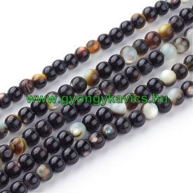 Fekete Fehér Színes Kagyló Gyöngy 5mm
