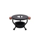 Fekete Fém (6) Viaszpecsét Olvasztó Állvány + Kanál 9,5x6cm