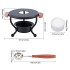 Fekete Fém (6) Viaszpecsét Olvasztó Állvány + Kanál 9,5x6cm