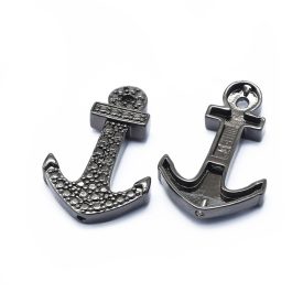   Fekete Színű Horgony Nyaklánc Karkötő Ékszer Köztes Medál 27x17,5mm