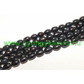 Fekete Kék Szivárványos Kagyló Gyöngy 8-9x7-8mm