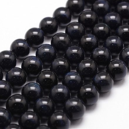 Fekete Kék Tigrisszem Ásványgyöngy 8mm