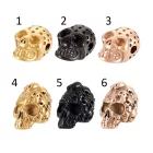 Fekete Színű (5) Nemesacél Koponya Charm Közdarab Köztes