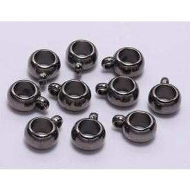   Fekete Színű MŰANYAG Medáltartó Charm Nyaklánc Karkötő Ékszer Dísz Közdarab Köztes 12,2x8,3x4,9mm