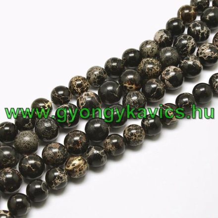 Fekete Tengeri Jáspis Regalit Ásványgyöngy 10mm